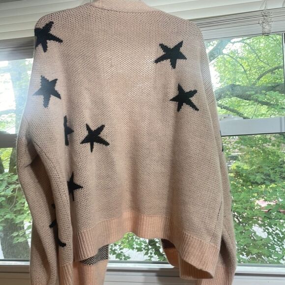 💖 Star pattern drop shoulder open front cardigan size 16 (2XL) baby pink 💖 - Picture 4 of 6